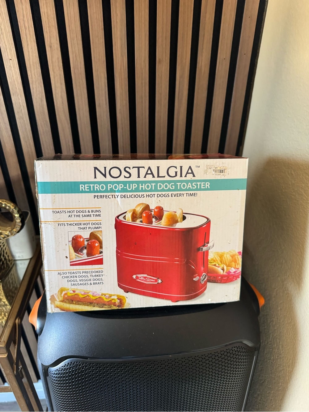Nostalgia Retro Pop-Up Hot Dog Toaster - Red with White Accents